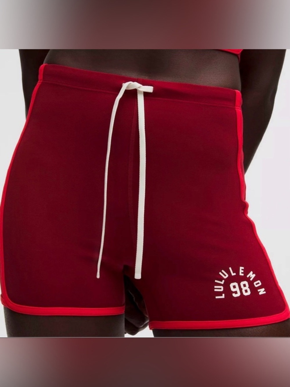 Lululemon Athletica Burgundy/Red Women’s Nulu Sporty Trim High Rise Short Size 8